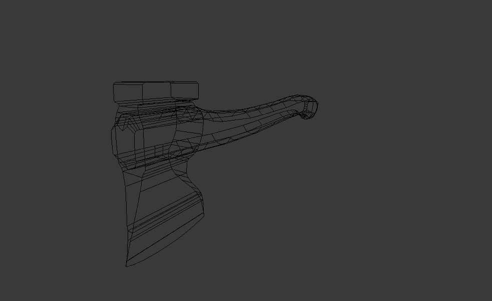 axe lowpoly Low-poly 3D model_3