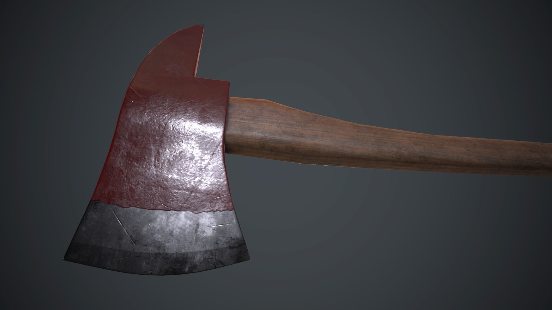 Fire Axe PBR Game Ready Low-poly 3D model_10