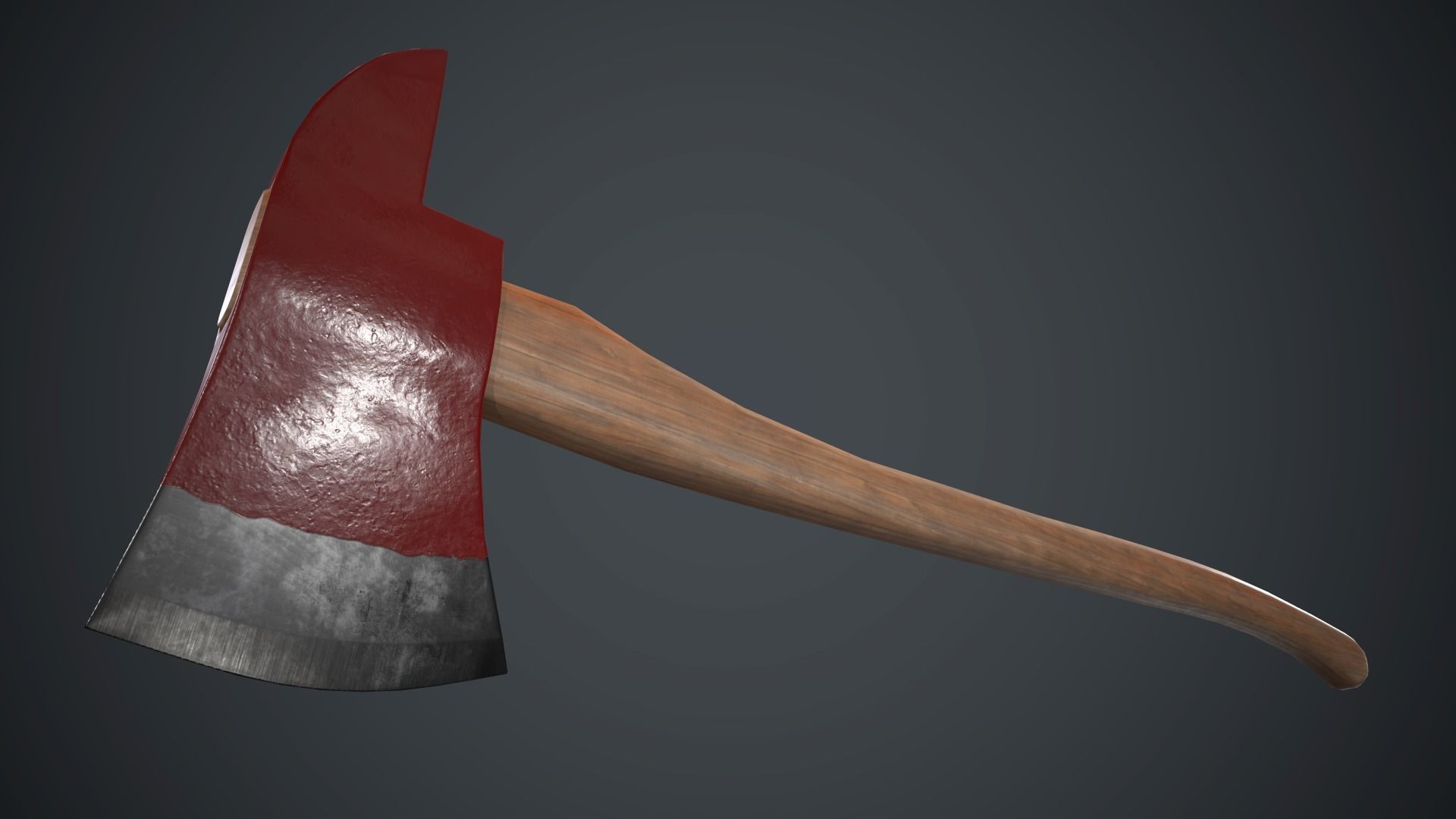 Fire Axe PBR Game Ready Low-poly 3D model_9