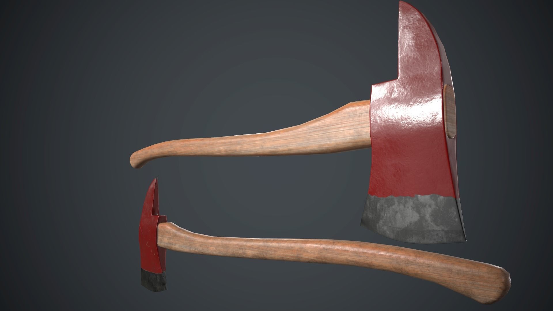 Fire Axe PBR Game Ready Low-poly 3D model_4