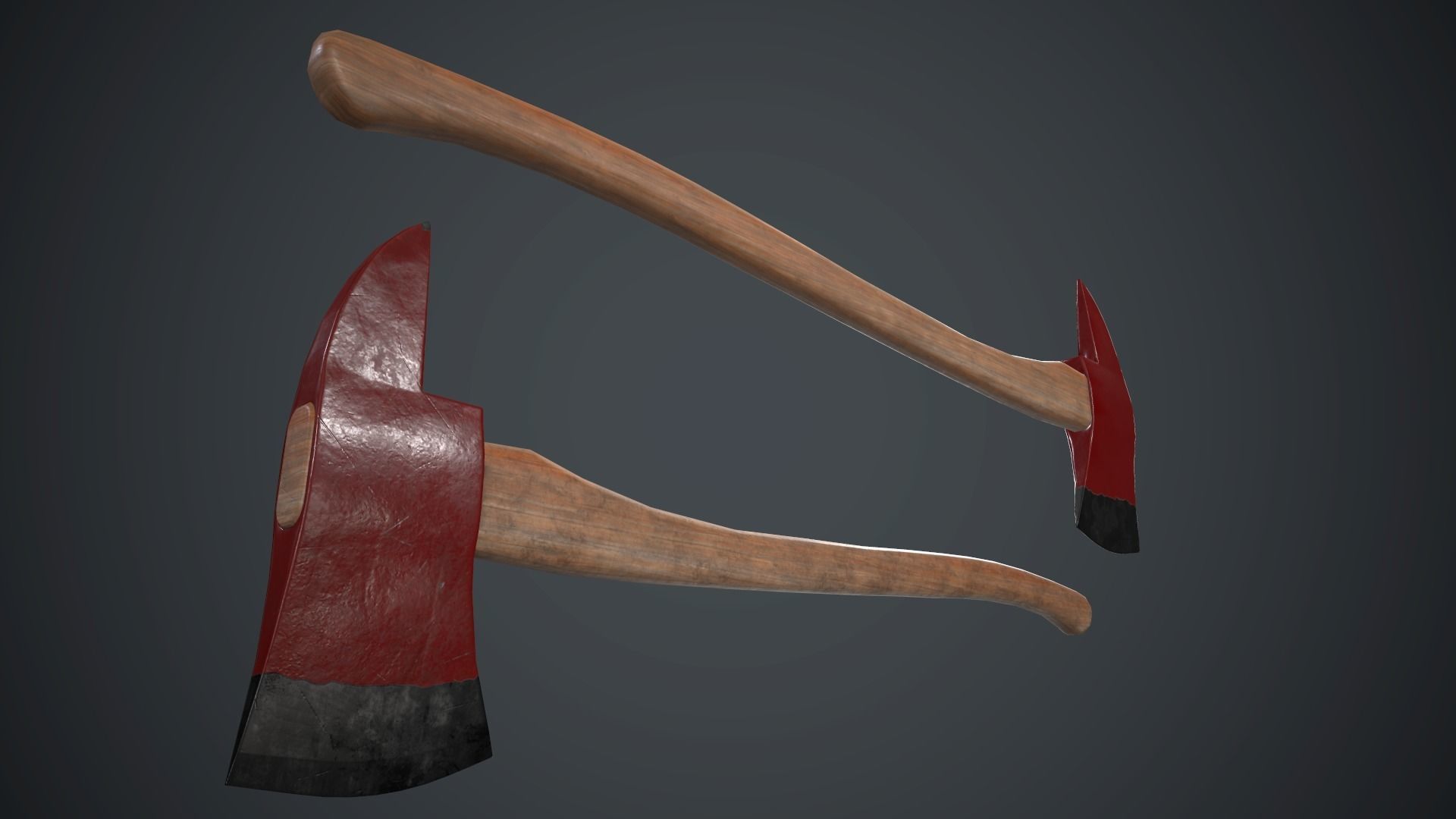 Fire Axe PBR Game Ready Low-poly 3D model_2