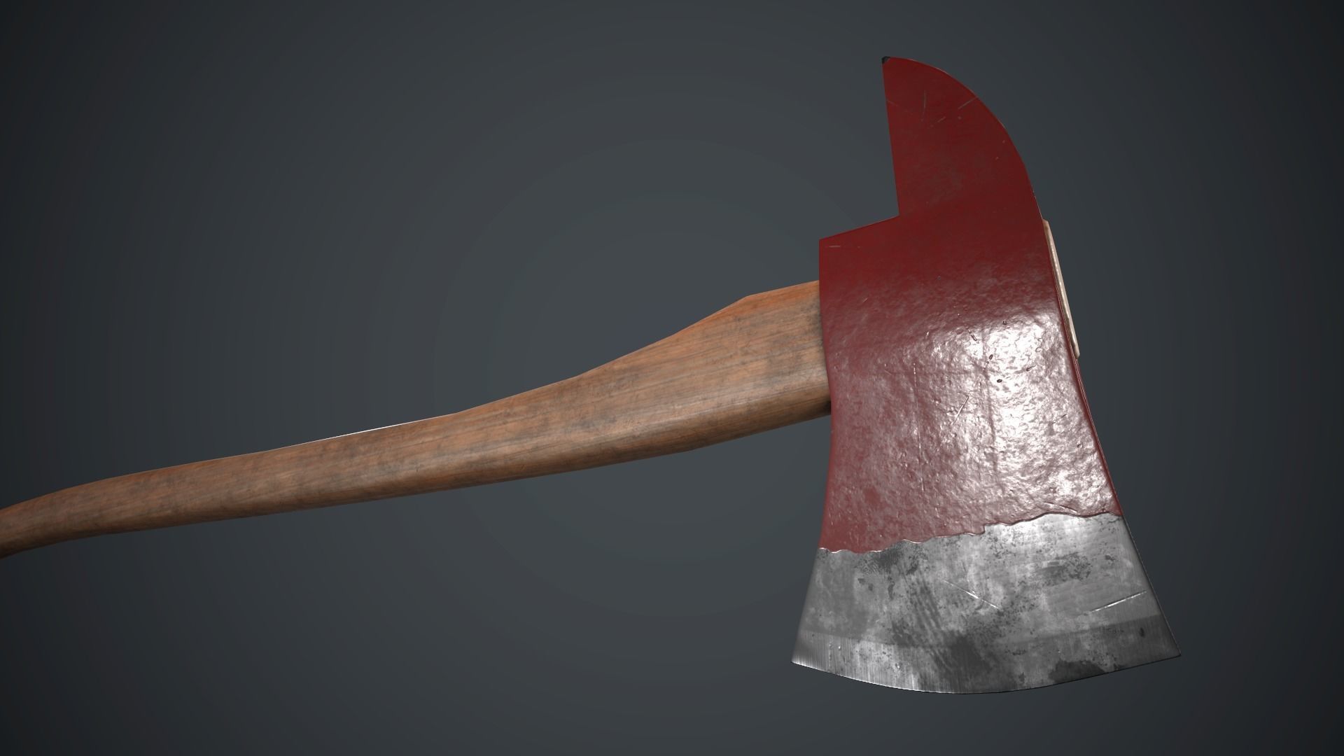 Fire Axe PBR Game Ready Low-poly 3D model_8