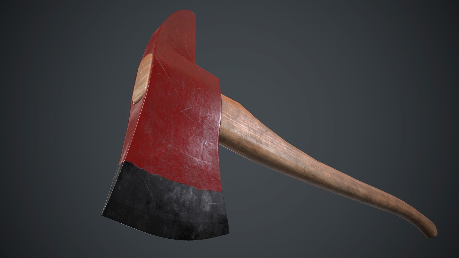 Fire Axe PBR Game Ready Low-poly 3D model_12