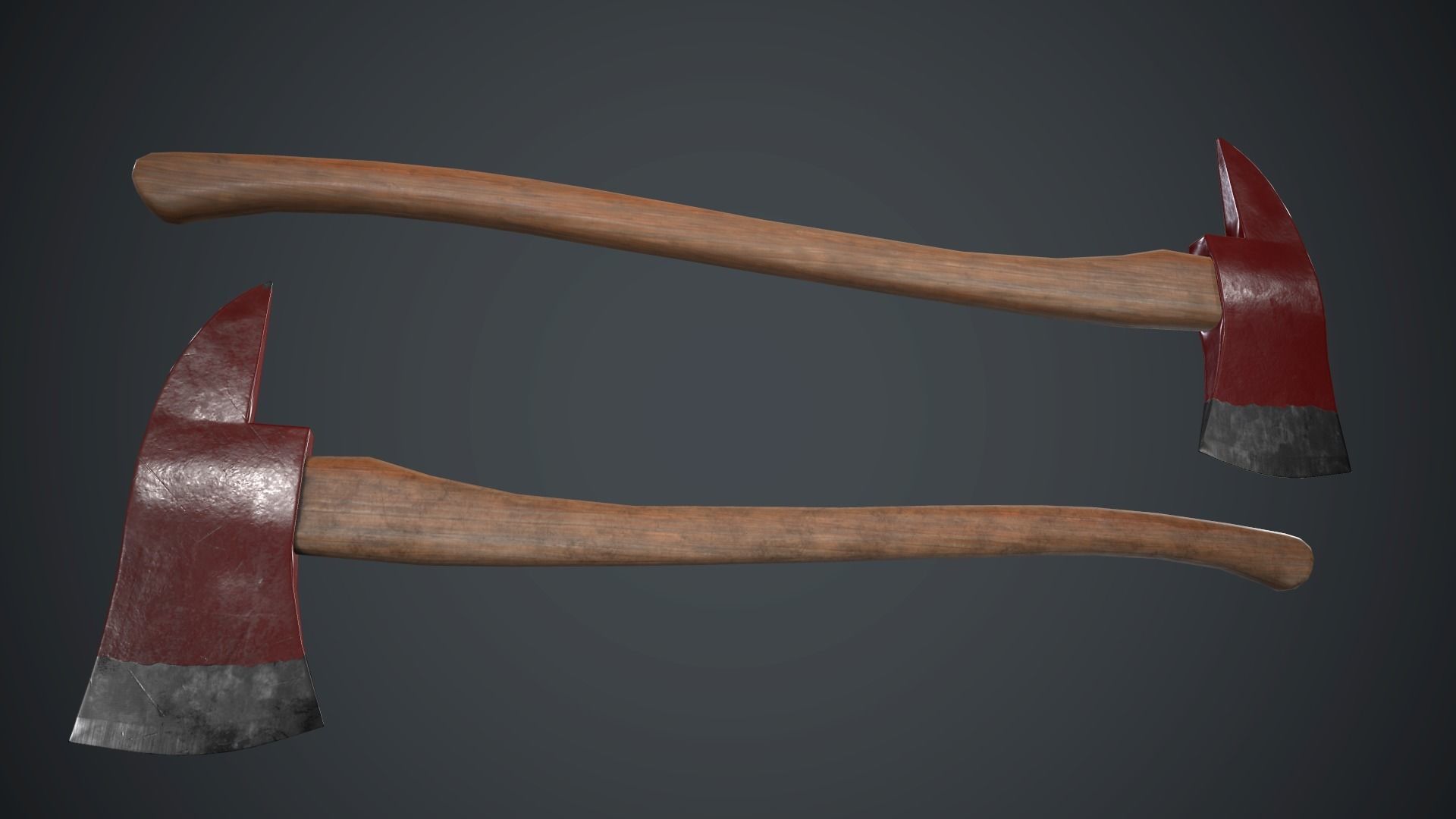 Fire Axe PBR Game Ready Low-poly 3D model_1