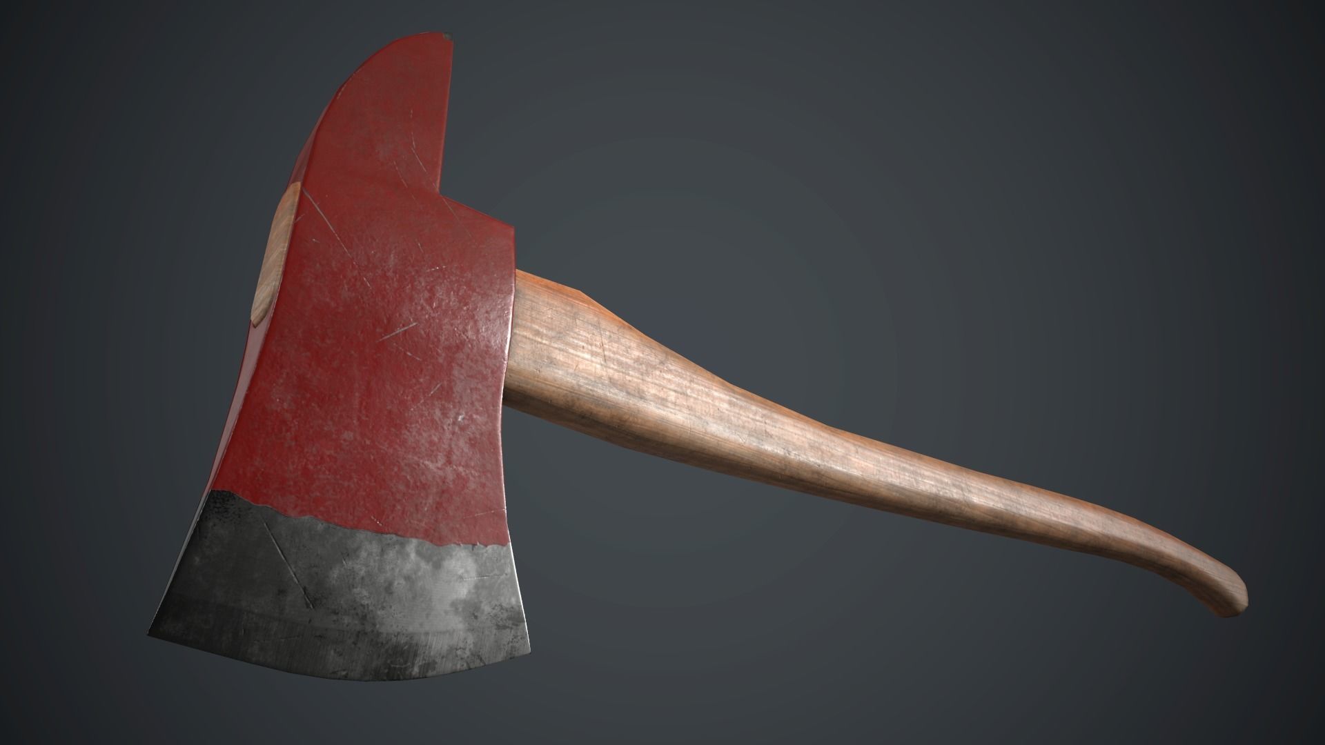 Fire Axe PBR Game Ready Low-poly 3D model_6
