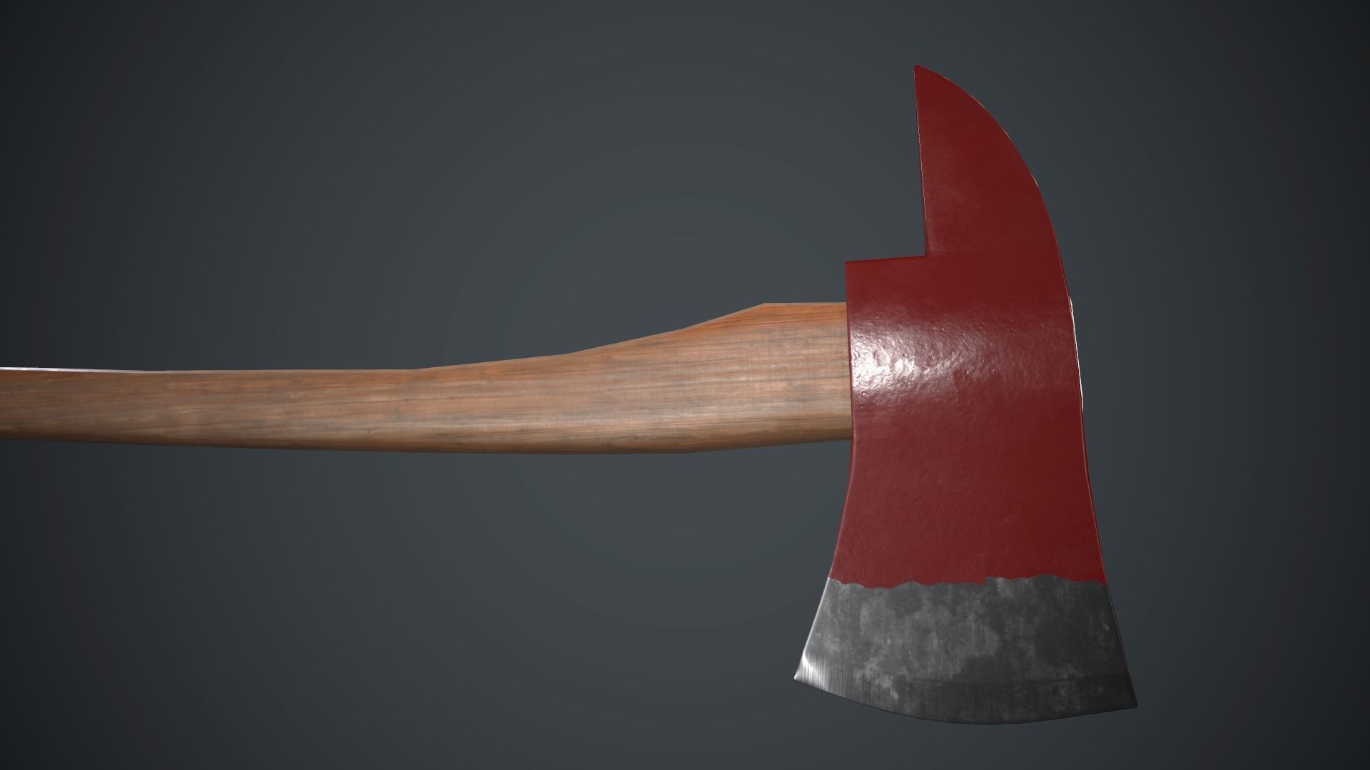 Fire Axe PBR Game Ready Low-poly 3D model_11
