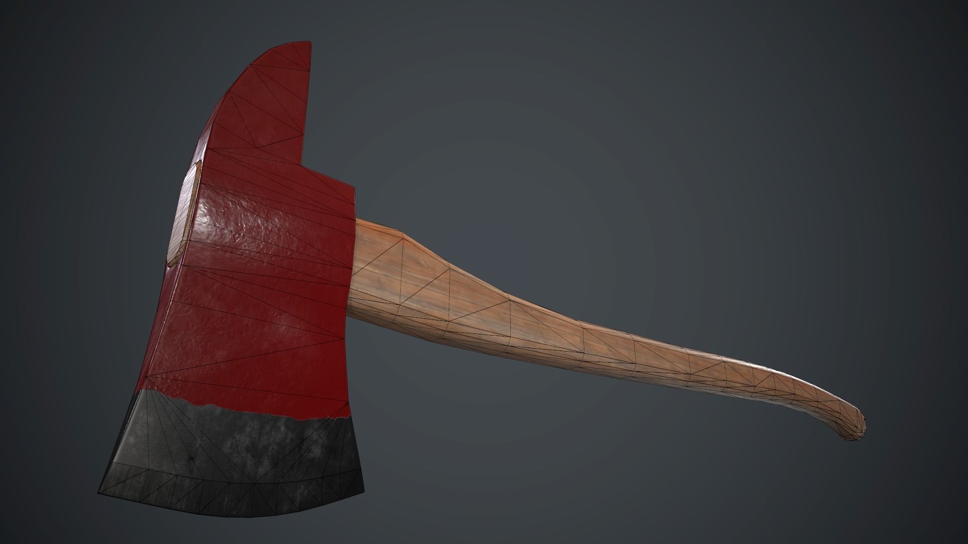 Fire Axe PBR Game Ready Low-poly 3D model_13