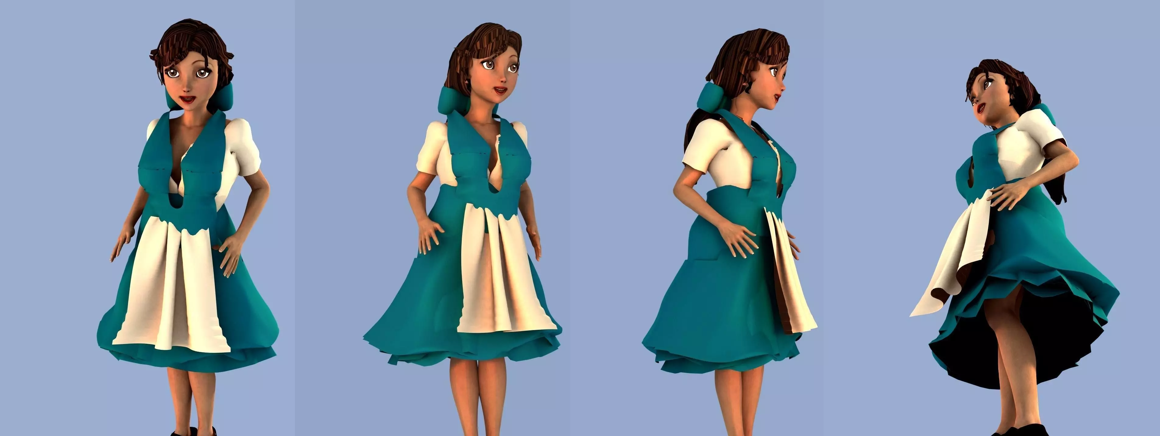Belle from Beauty and the Beast Free 3D model_0