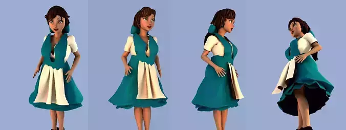 Belle from Beauty and the Beast Free 3D model