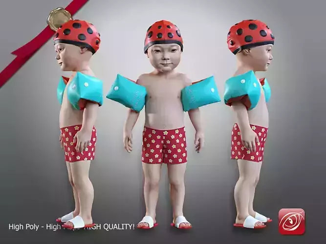 Swimming pool Child Male model AAS 001 3D model