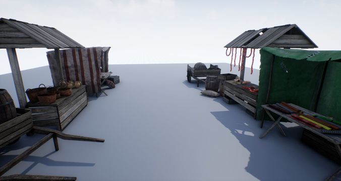 Medieval Market PBR Low-poly 3D model 4