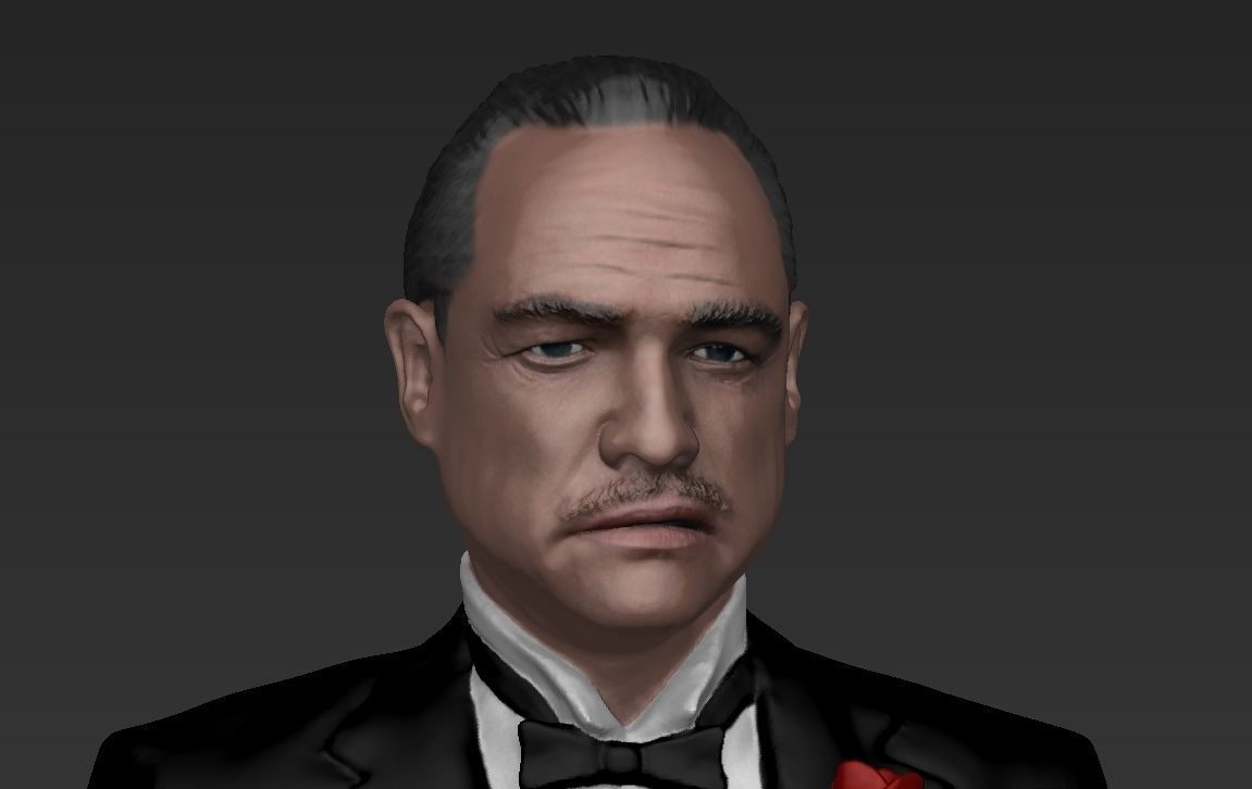 Marlon Brando Vito Corleone Godfather full color 3D printing 3D print model_4