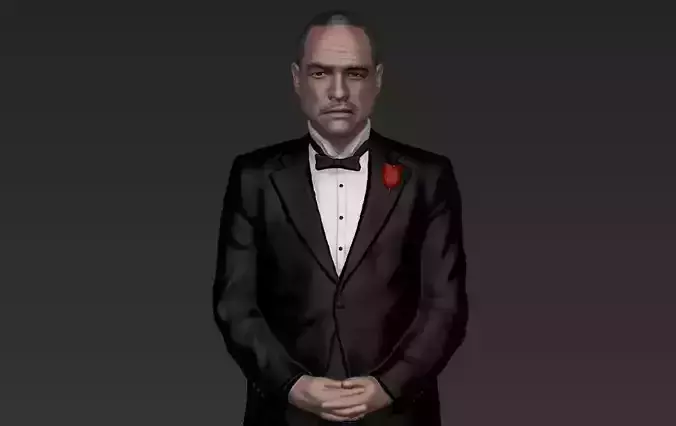Marlon Brando Vito Corleone Godfather full color 3D printing 3D print model