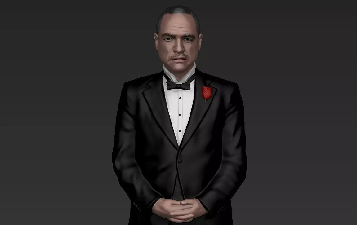 Marlon Brando Vito Corleone Godfather full color 3D printing 3D print model_0