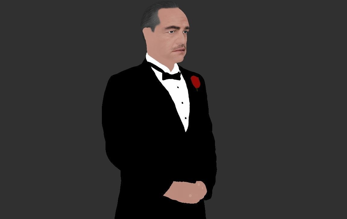 Marlon Brando Vito Corleone Godfather full color 3D printing 3D print model_27