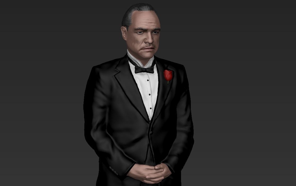 Marlon Brando Vito Corleone Godfather full color 3D printing 3D print model_1
