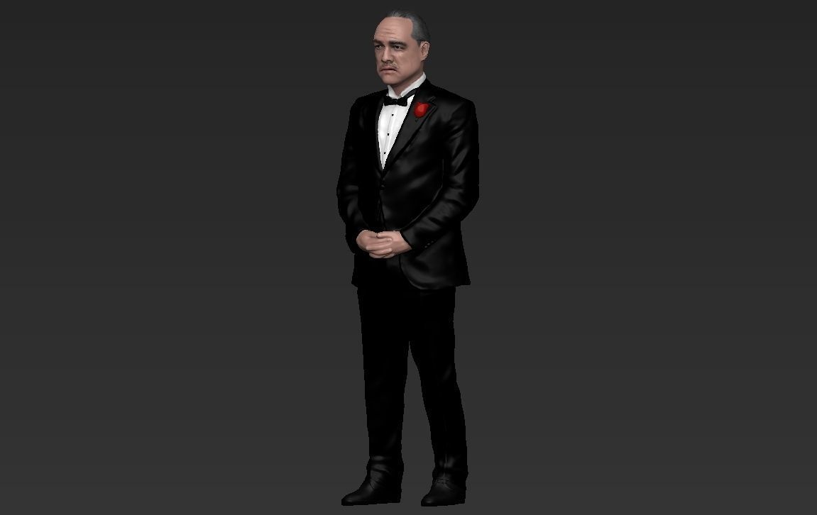 Marlon Brando Vito Corleone Godfather full color 3D printing 3D print model_24