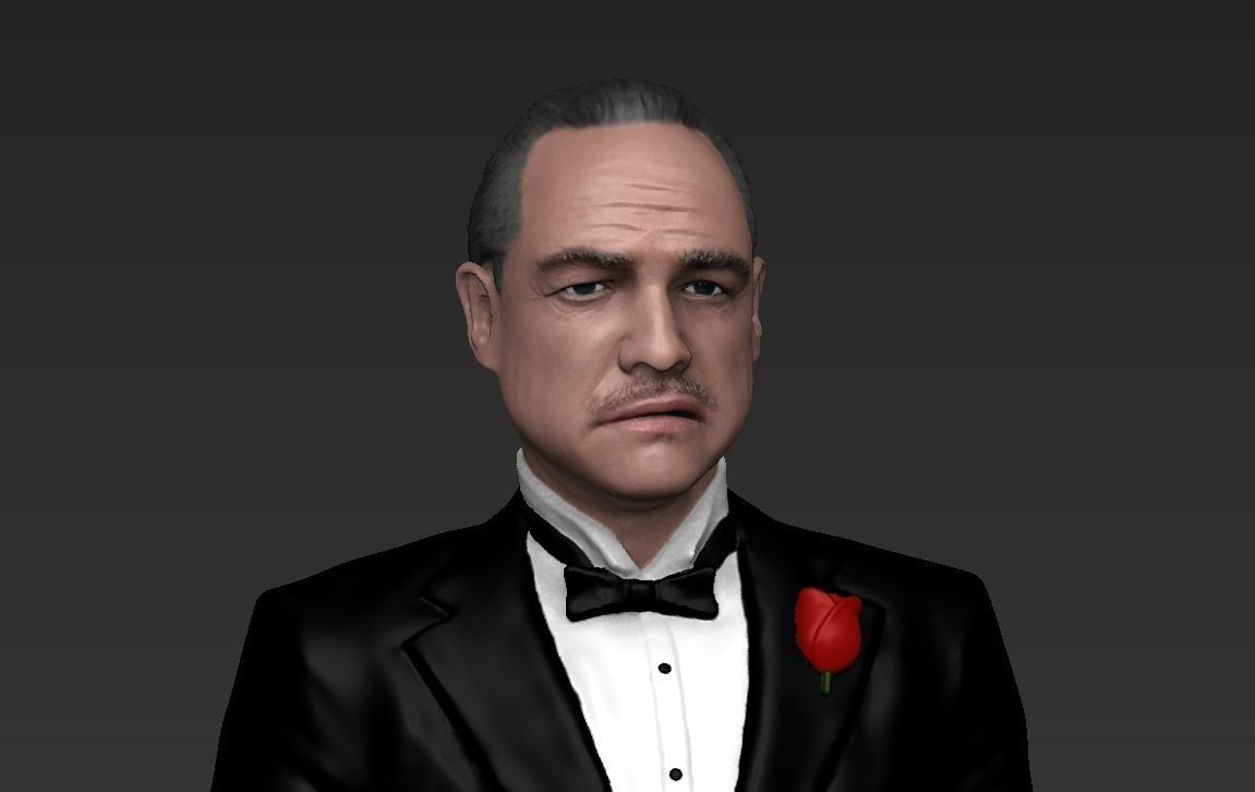 Marlon Brando Vito Corleone Godfather full color 3D printing 3D print model_6