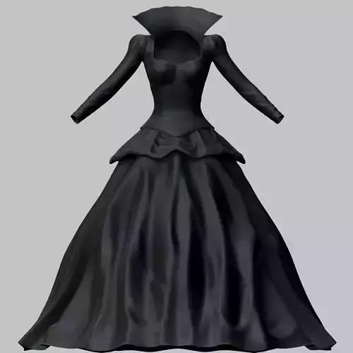 Victorian Gothic Dress Low-poly 3D model