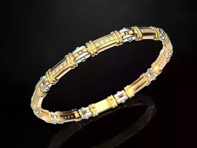 Bracelet with lock box 3D print model