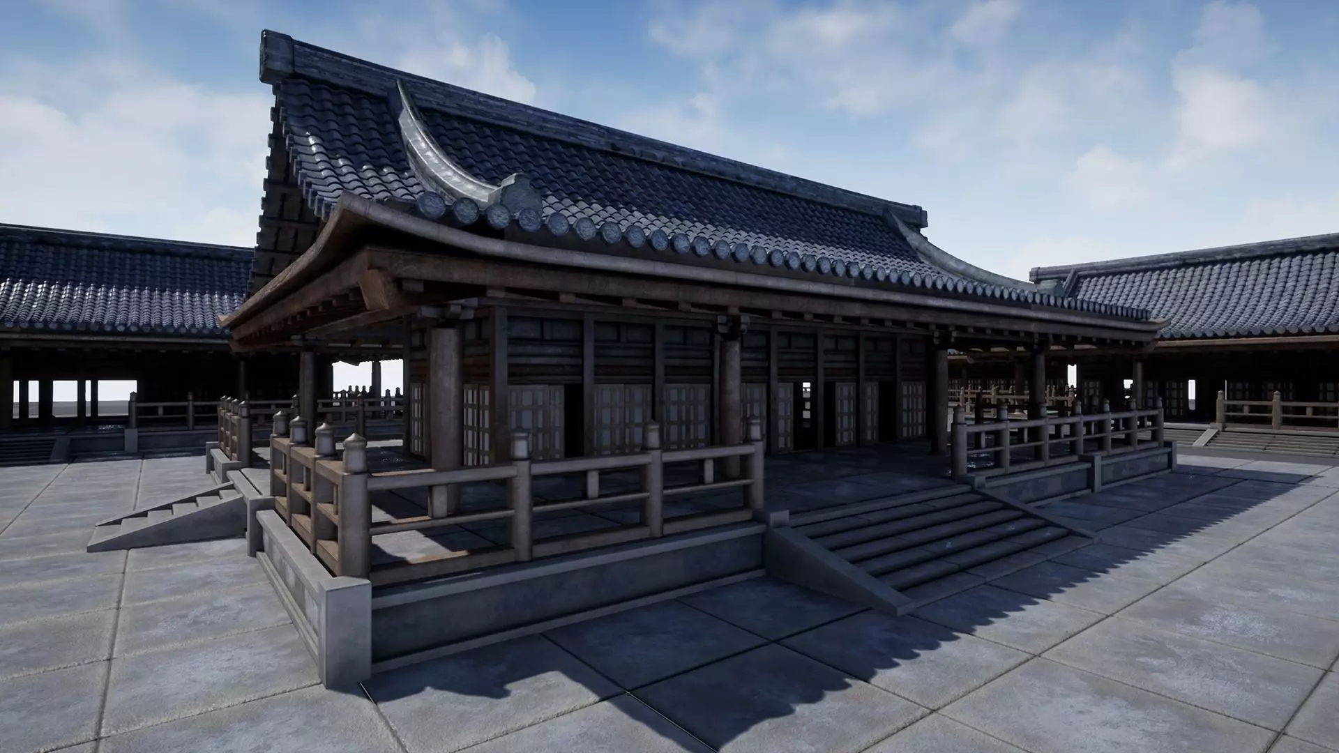 Asian Temple Low-poly 3D model_0