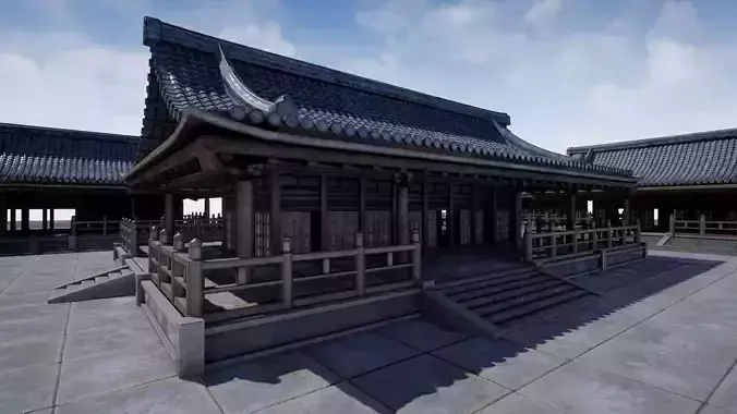 Asian Temple Low-poly 3D model