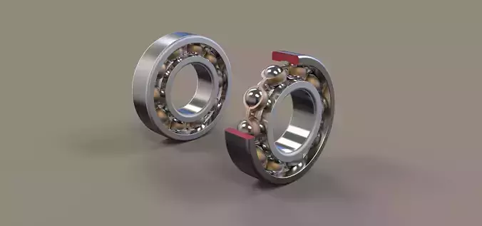 Radial ball bearing 3D model