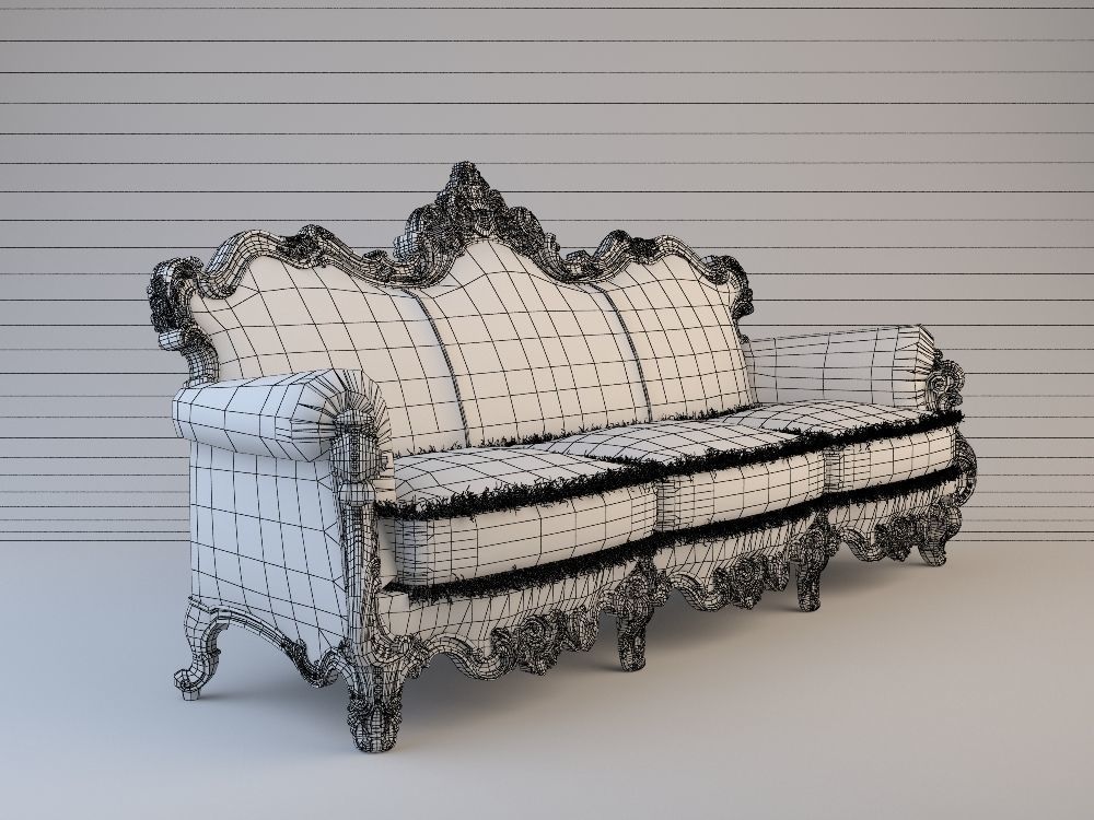 Baroque sofa 3D model_5