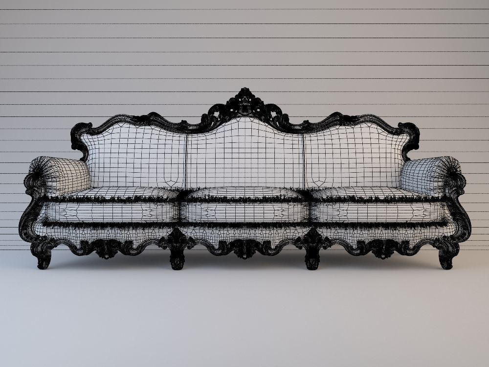 Baroque sofa 3D model_3