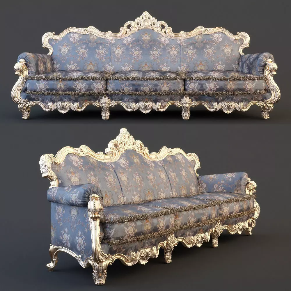 Baroque sofa 3D model_0