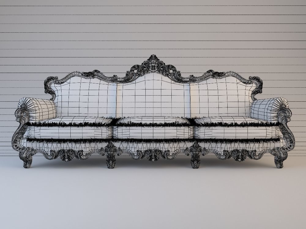 Baroque sofa 3D model_1