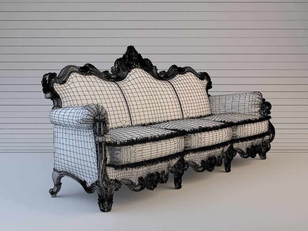 Baroque sofa 3D model_7