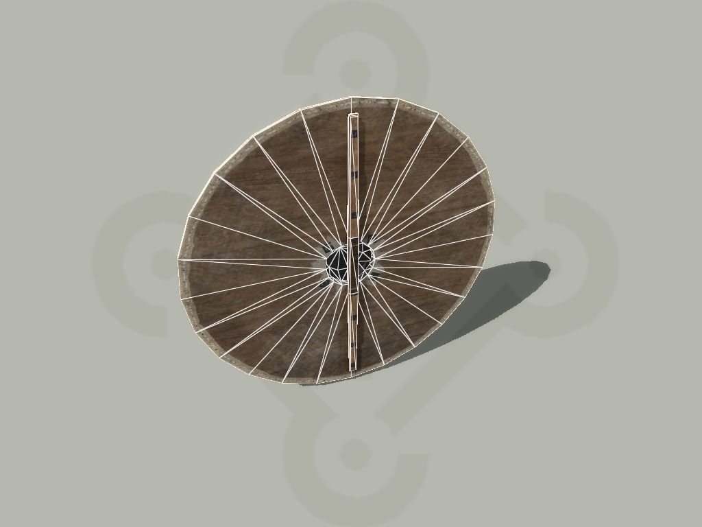 Viking round Shield Low-poly 3D model_14