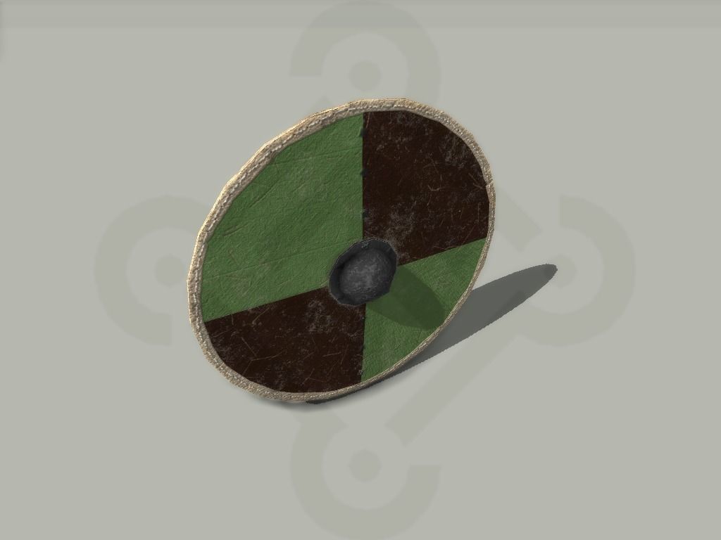 Viking round Shield Low-poly 3D model_9