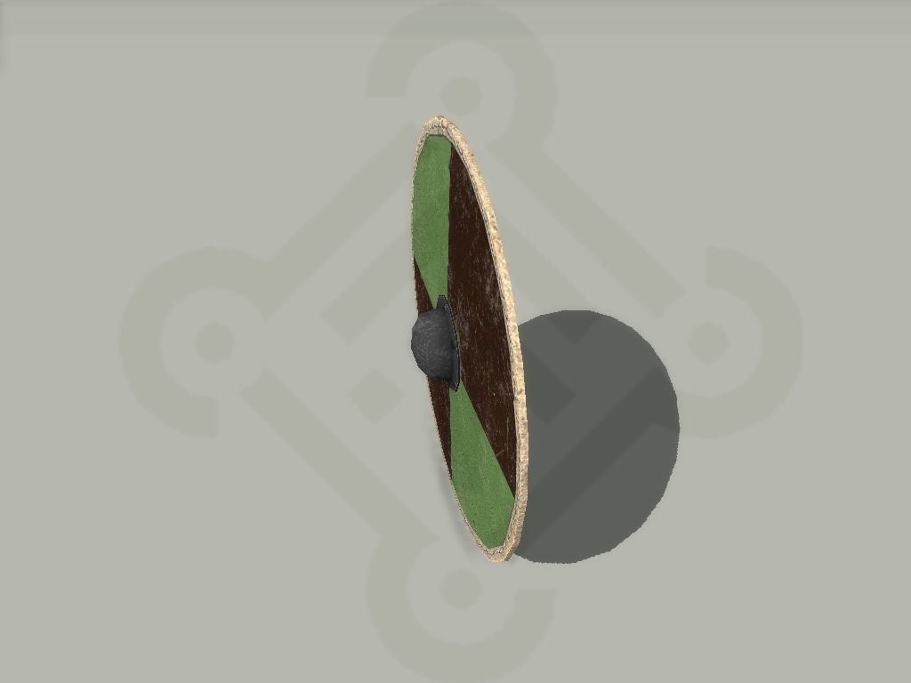 Viking round Shield Low-poly 3D model_3