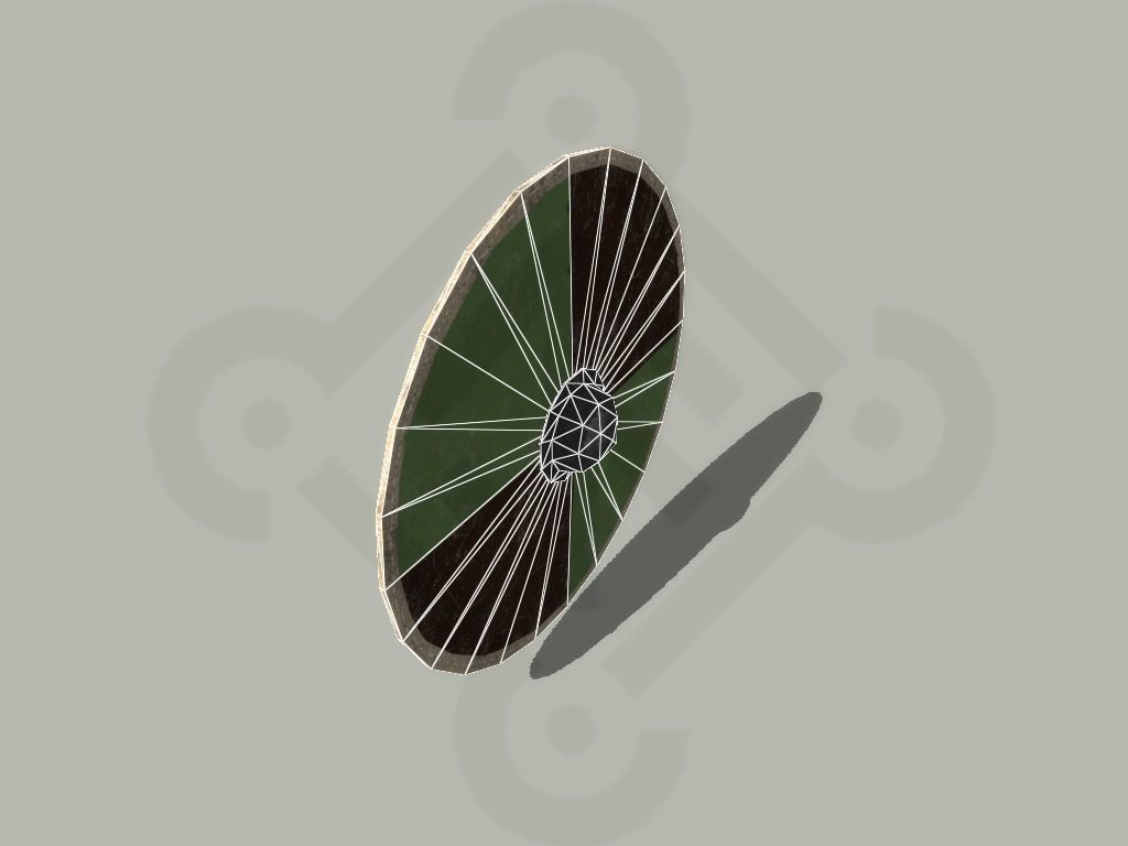 Viking round Shield Low-poly 3D model_16