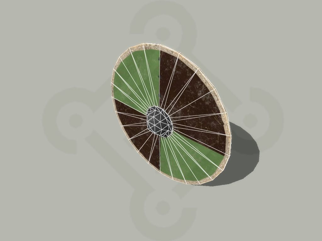 Viking round Shield Low-poly 3D model_12