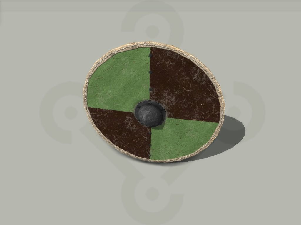Viking round Shield Low-poly 3D model_1