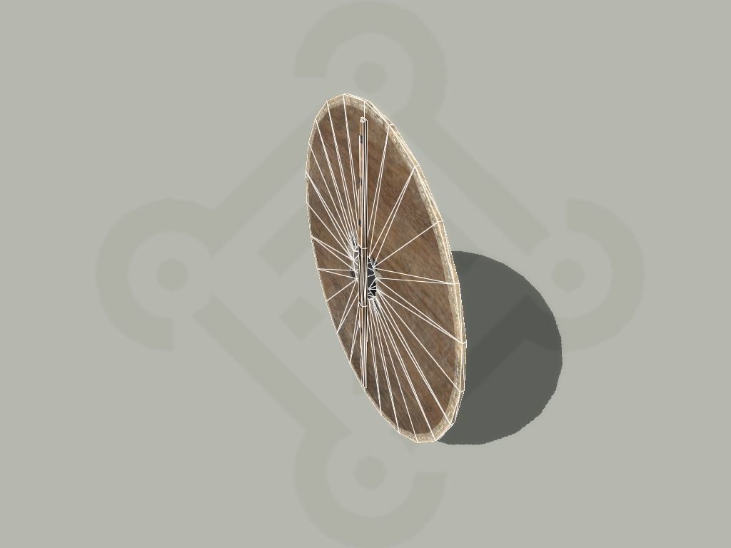 Viking round Shield Low-poly 3D model_15