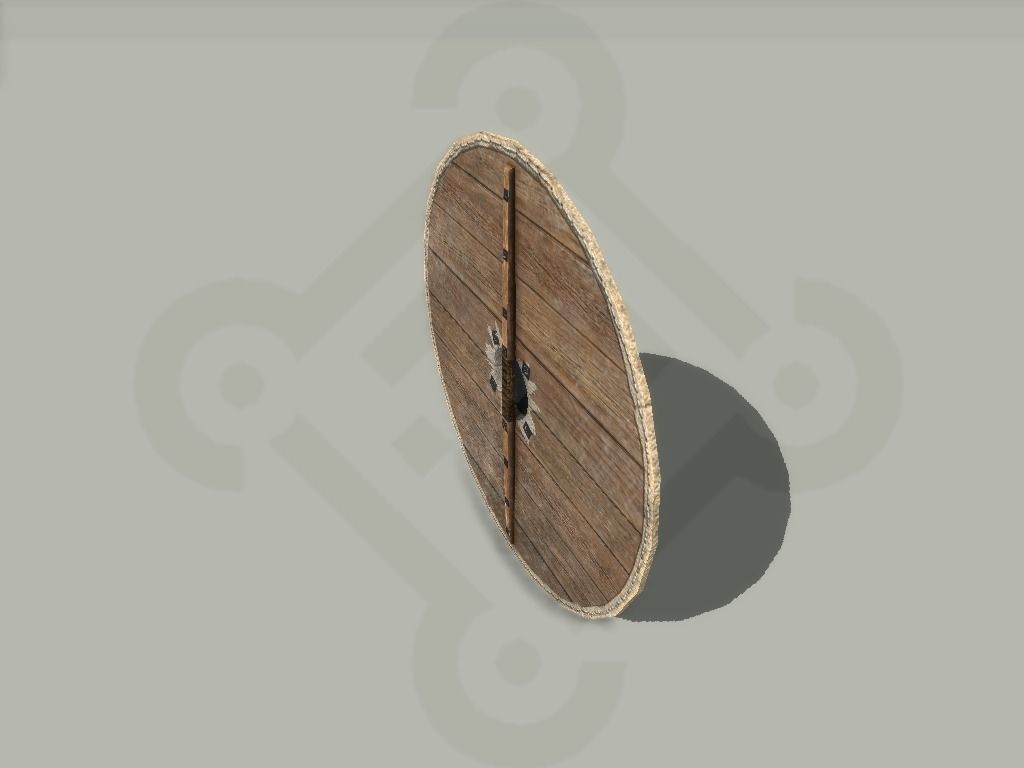 Viking round Shield Low-poly 3D model_7