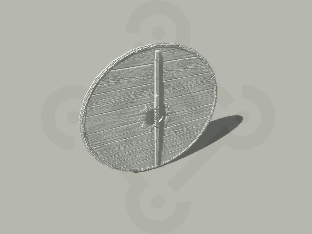 Viking round Shield Low-poly 3D model_11