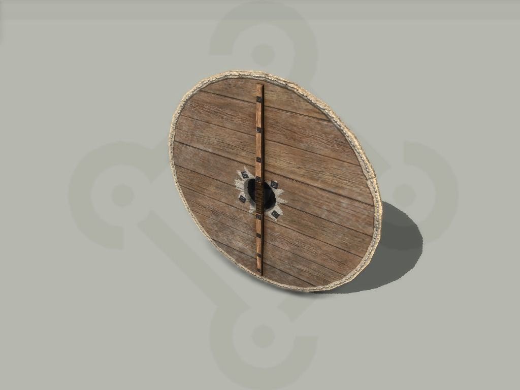 Viking round Shield Low-poly 3D model_6
