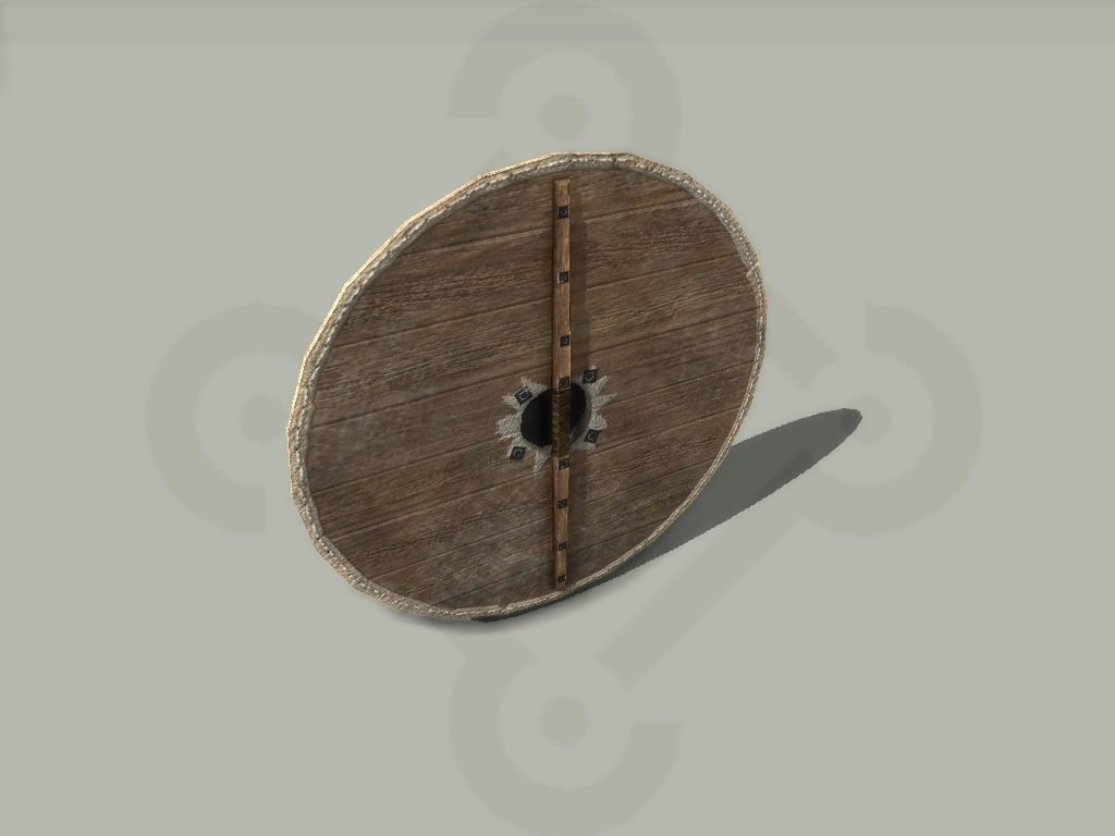 Viking round Shield Low-poly 3D model_5