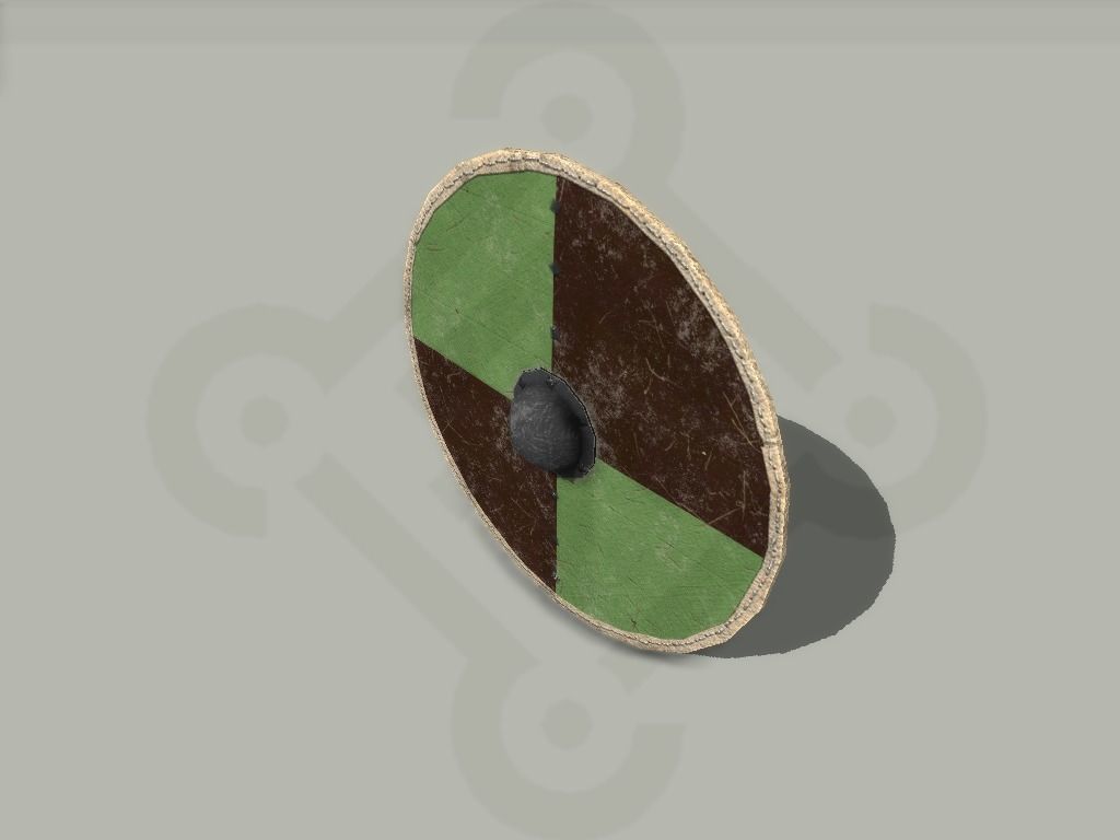 Viking round Shield Low-poly 3D model_2