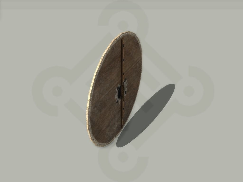 Viking round Shield Low-poly 3D model_4