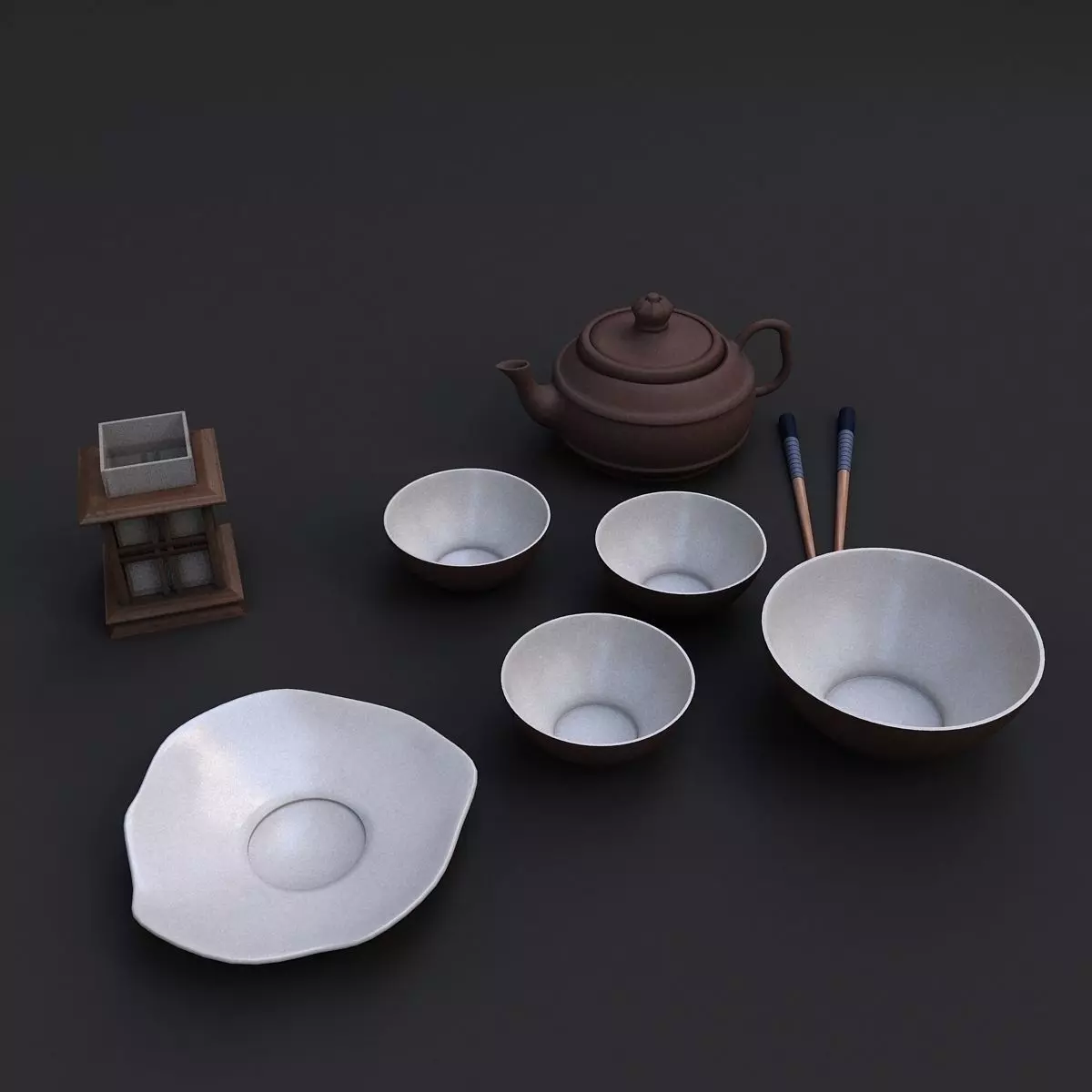 dishes china 3D model_0