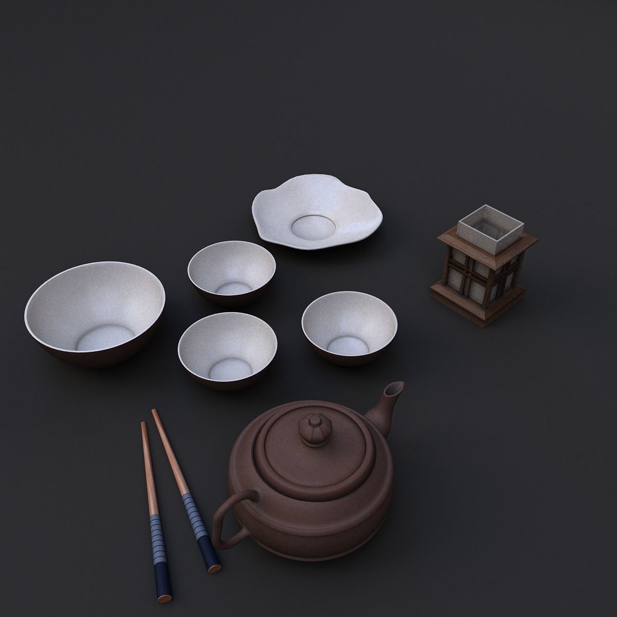 dishes china 3D model_4