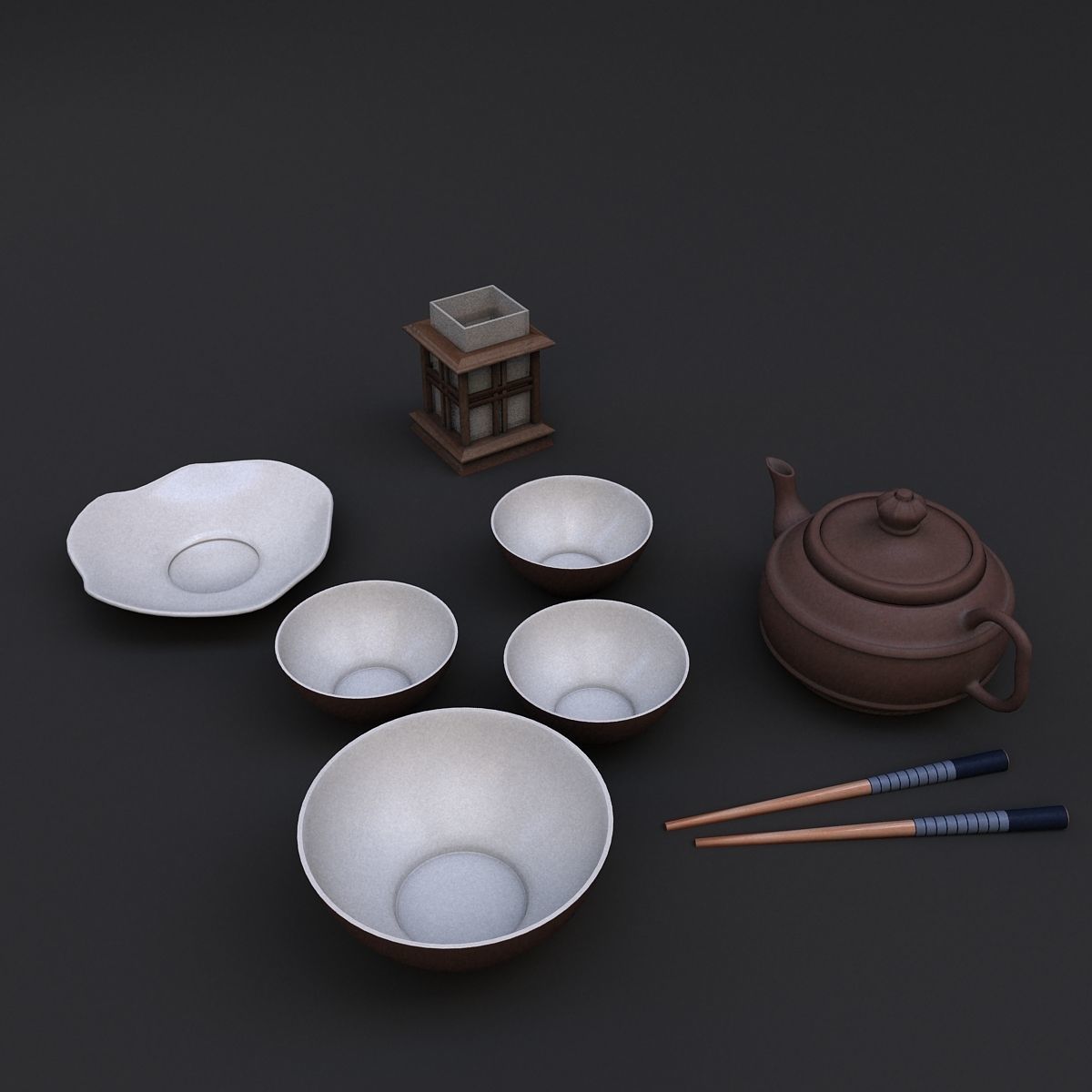 dishes china 3D model_2