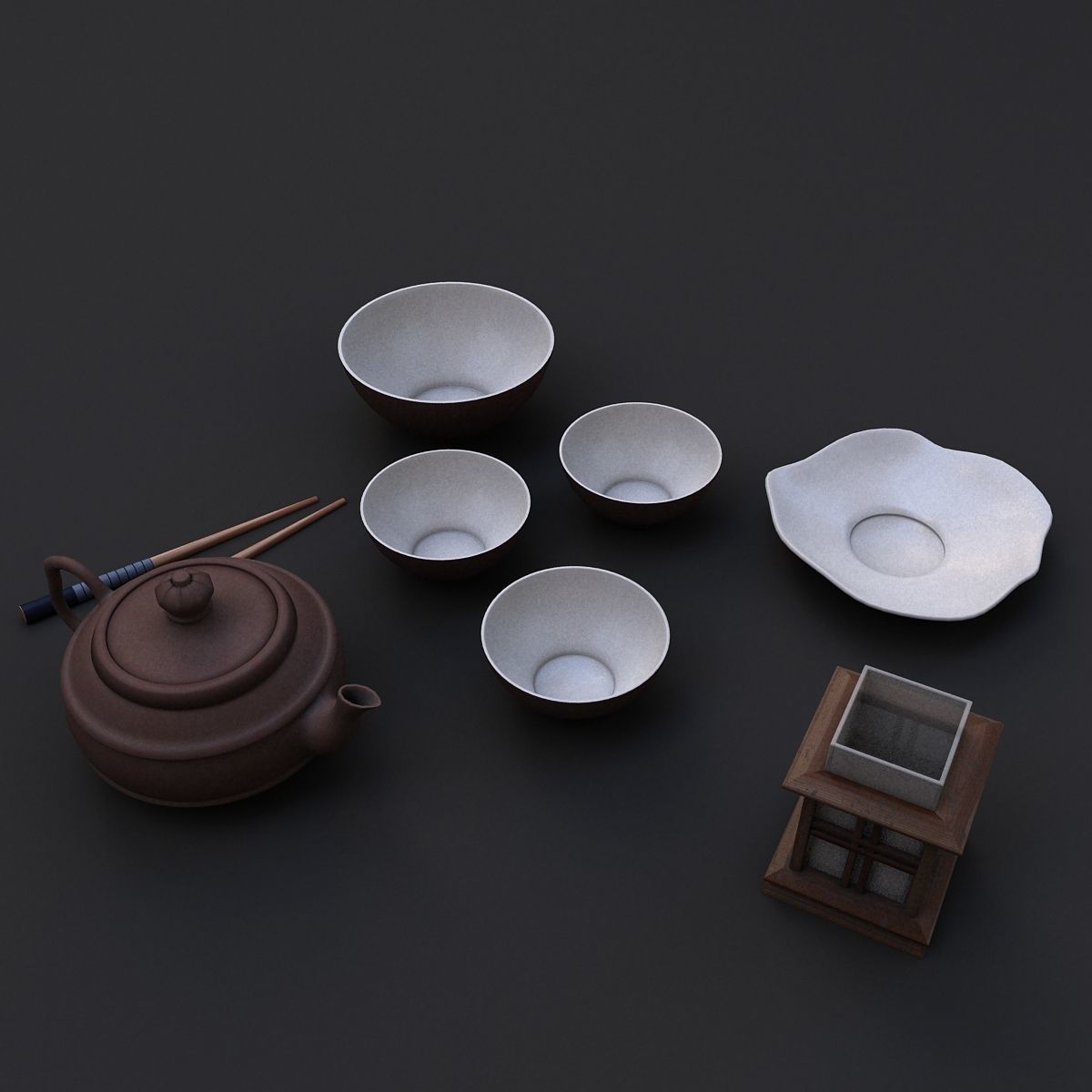 dishes china 3D model_5