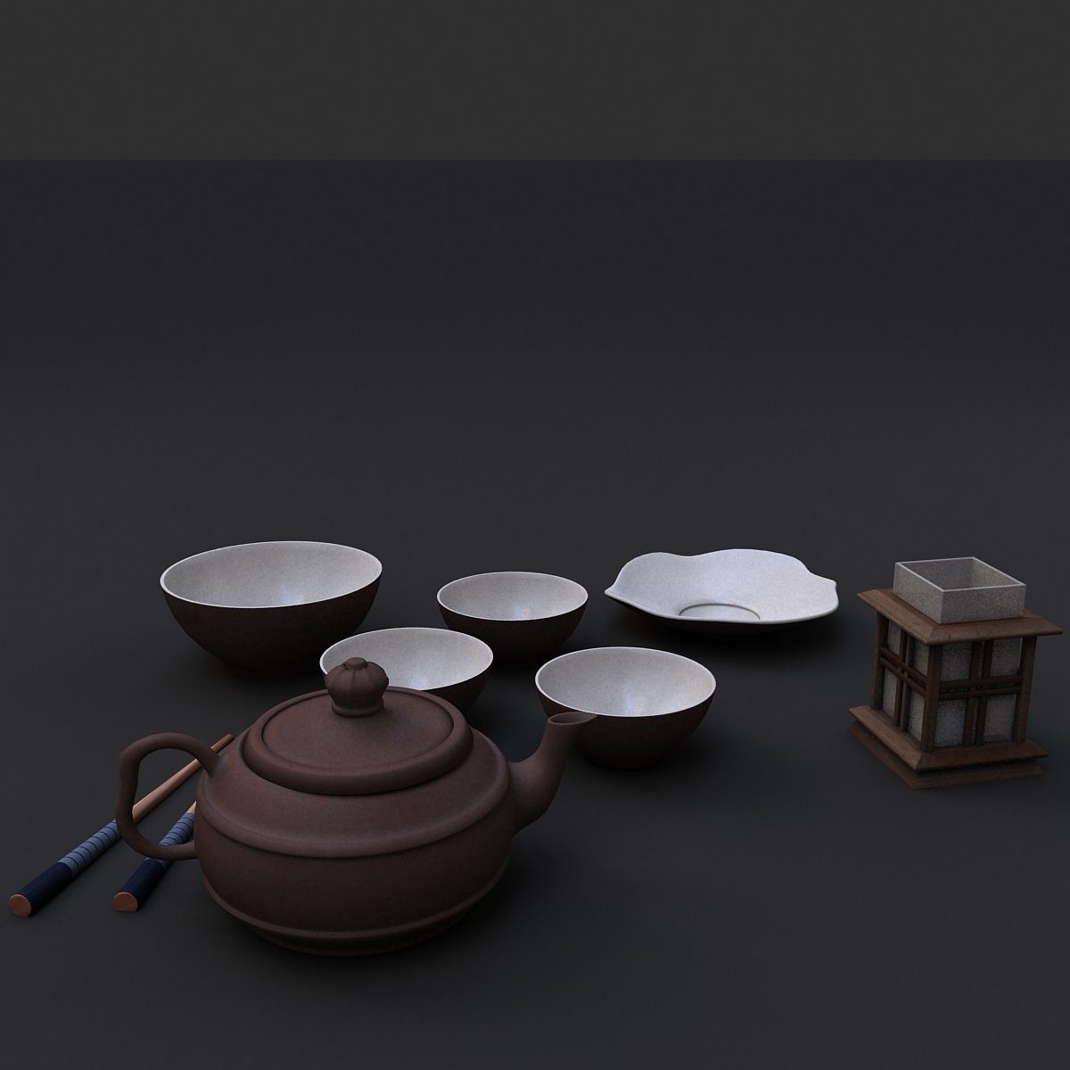 dishes china 3D model_7